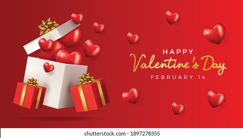 Valentine's Day sale background.Romantic composition with hearts . Vector illustration for website , posters,ads, coupons, promotional material.