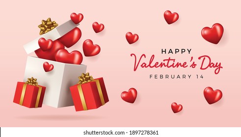 Valentine's Day sale background.Romantic composition with hearts . Vector illustration for website , posters,ads, coupons, promotional material.