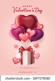 Valentine's Day sale background.Romantic composition with hearts . Vector illustration for website , posters,ads, coupons, promotional material.
