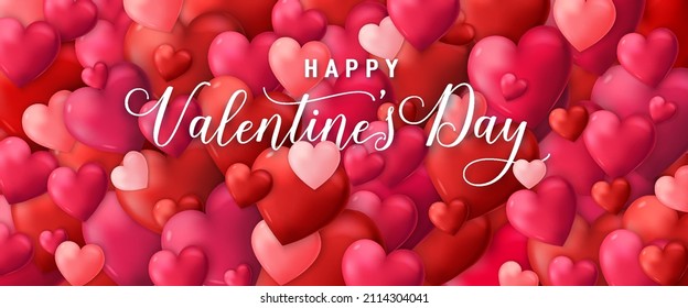 Valentine's Day sale background.Romantic composition with hearts and serpentine. Vector illustration for website, posters, ads, coupons, promotional material.