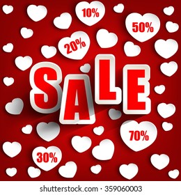 Valentines day with sale background.vector
