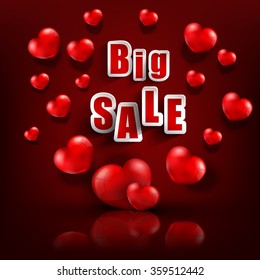 Valentines day with sale background.vector