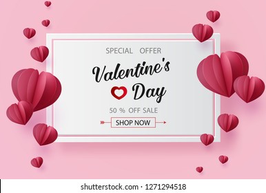 Valentines day sale with Balloon heart shape. paper art 3d from digital craft style.
Valentines day sale with Balloon heart shape. paper art 3d from digital craft style.