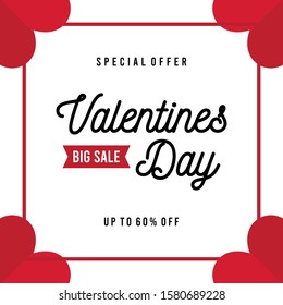 Valentines Day Sale Banner Design Vector