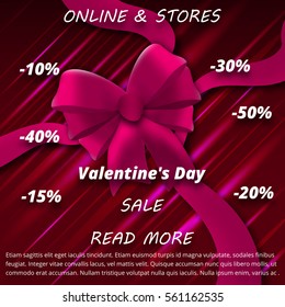 Valentine's Day sale, banner or flyer for advertising