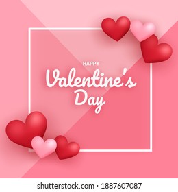 Valentine's day sale banner with a hearts.