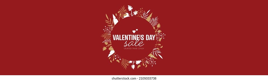 Valentine's day sale banner. Modern minimal design for Sales. Flat vector illustration.