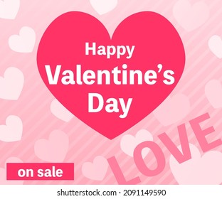 Valentine's Day Sale Banner, Pink Heart , 336x280