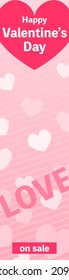 Valentine's Day Sale Banner, Pink Heart , 160x600