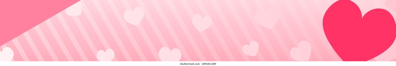 Valentine's Day Sale Banner, Pink Heart, copy space, , 320x50
