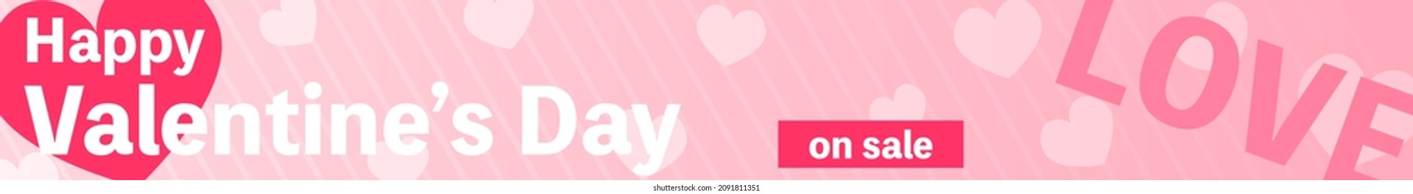 Valentine's Day Sale Banner, Pink Heart , 468x60