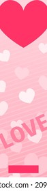 Valentine's Day Sale Banner, Pink Heart, copy space, , 160x600