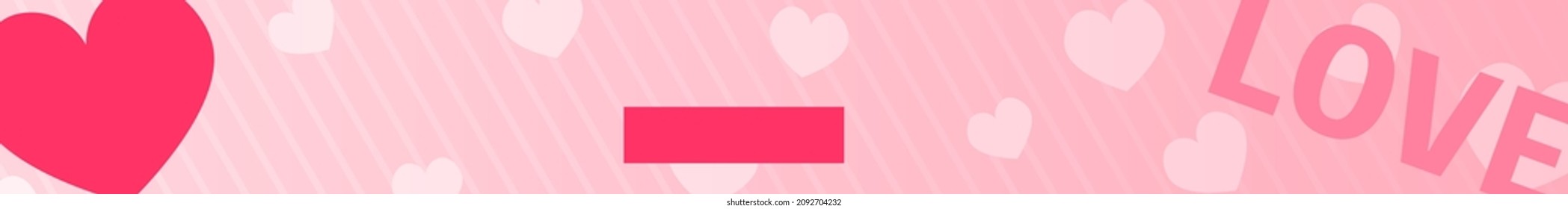 Valentine's Day Sale Banner, Pink Heart, copy space, , 728x90