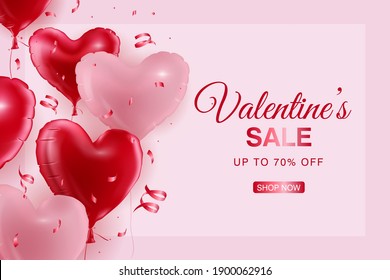 Valentine's day sale banner template