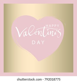 Valentine's Day Sale Banner. Trendy Romantic Gold Pastel Blush Color Elegant background for invitation cards, posters, greetings, wallpaper, social media,seasonal clearance. Vector
