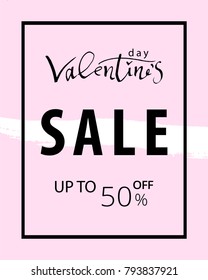 Valentine's Day Sale Banner. Trendy Romantic Elegant background for invitation cards, posters, greetings, wallpaper, social media,seasonal clearance. Vector
