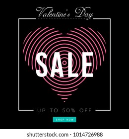 Valentine's Day sale banner. Vector illustration