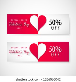 Valentines day sale banner, vector, illustration, eps file