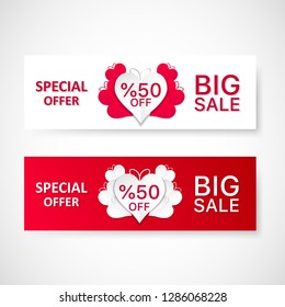 Valentines day sale banner, vector, illustration, eps file