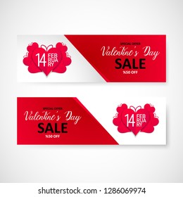 Valentines day sale banner, vector, illustration, eps file