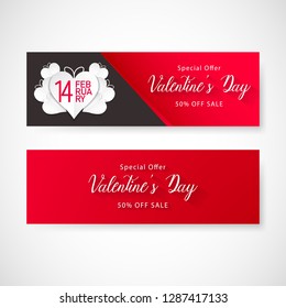 Valentines day sale banner, vector, illustration, eps file