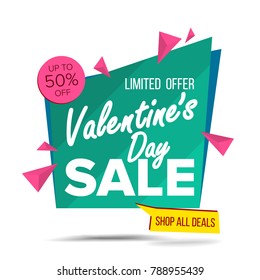 Valentine's Day Sale Banner Vector. Advertising Love Poster. Discount And Promotion. February 14 Tag And Label Design. Isolated Illustration