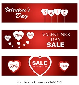 Valentine's day sale banners.