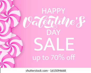 Valentine's Day Sale brush lettering. Vector stock illustration for card