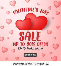 Valentine's Day Sale With Bubbles Heart. Vector Stock Illustration. Wallpapers, Invitations, Posters, Brochures