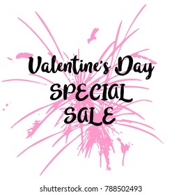 Valentine's day sale calligraphy vector vintage on trendy background