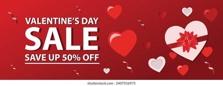 "Valentine's Day Sale: Capture hearts with our banner template, offering special deals tailored for this love-filled occasion!"