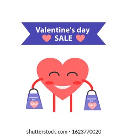 Valentines day sale cartoon. Vector symbols of love for Valentine's card design. Vector illustration. Wallpaper, flyers, invitation, posters, brochure, voucher,banners.