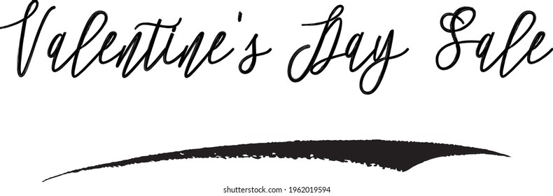 Valentine's Day Sale Cursive Vector Typographic Sale Text