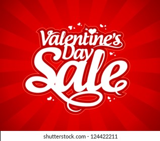 Valentine`s day sale design concept