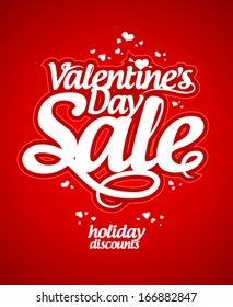 Valentine`s day sale design template.