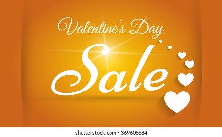 Valentine`s day sale design template. Stock vector.
