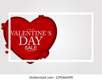 Valentines Day Sale, Discont Card. Vector Illustration. EPS10