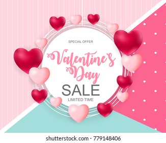 Valentines Day Sale, Discont Card. Vector Illustration. EPS10 Valentines Day Sale, Discont Card. Vector Illustration. EPS10