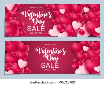 Valentines Day Sale, Discont Card. Vector Illustration. EPS10