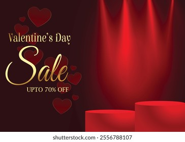 valentines day sale  and discount banner with couple hearts vector. ( same design )