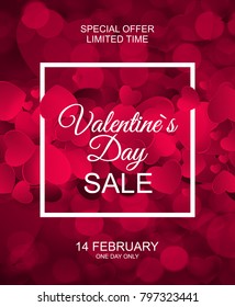 Valentines Day Sale, Discount Card. Vector Illustration. EPS10