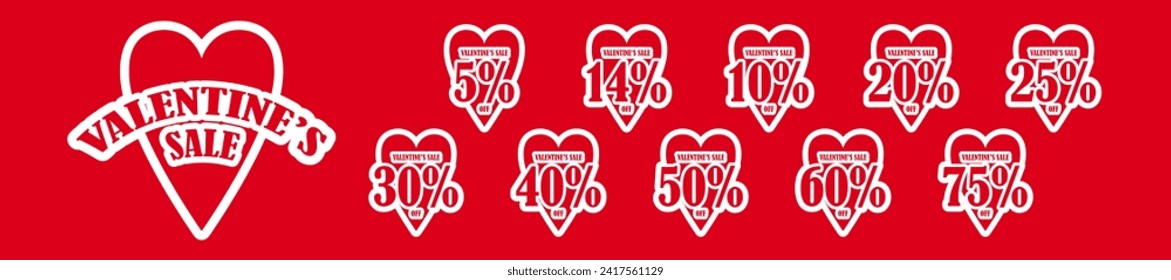 Valentines Day Sale Discount Tag Set