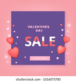 Valentine's Day Sale.  Element for promotional advertising. Covers for Holiday Graphic Design - Banner, Poster, Flyer, Brochure, Card. Happy Valentines Day. Vector illustration.