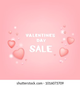 Valentine's Day Sale.  Element for promotional advertising. Covers for Holiday Graphic Design - Banner, Poster, Flyer, Brochure, Card. Happy Valentines Day. Vector illustration.