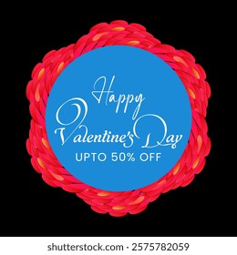 Valentines Day Sale with February 14th Heart Shapes Valentin Romantic Banner Design. Valentines Day Featuring Round Heart Shapes Design. Ideal for sales, promotions, and special offers for lovers