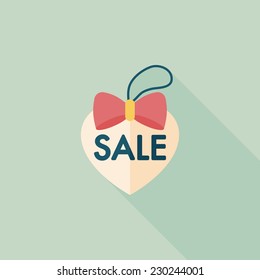 Valentine's Day SALE flat icon with long shadow,eps10