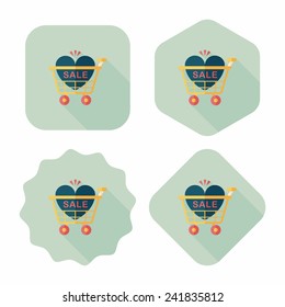 Valentine's Day SALE flat icon with long shadow,eps10