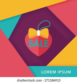 Valentine's Day SALE flat icon with long shadow,eps10