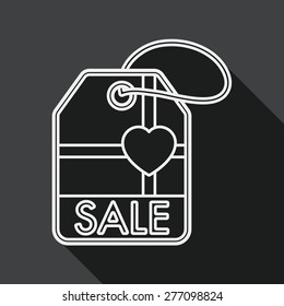 Valentine's Day SALE flat icon with long shadow, line icon