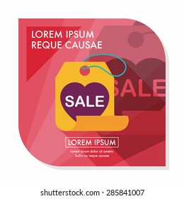 Valentine's Day SALE flat icon with long shadow,eps10